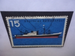 Sellos de Europa - Alemania -  Correo Federal Alemán-Día de la Marina Mercante, 25 de Junio-Carguero de Pasajeros.