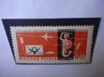 Stamps Hungary -  Conferencia de Ministros Postales de Países Comunistas - Transportes por Aire y Tierra - Sirena