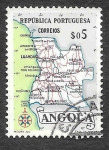 Sellos del Mundo : Africa : Angola : 386 - Mapa de Angola