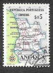 Sellos de Africa - Angola -  386 - Mapa de Angola