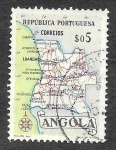 Sellos del Mundo : Africa : Angola : 386 - Mapa de Angola