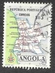 Sellos de Africa - Angola -  386 - Mapa de Angola