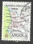 Sellos del Mundo : Africa : Angola : 386 - Mapa de Angola