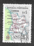 Sellos del Mundo : Africa : Angola : 386 - Mapa de Angola