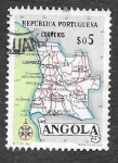 Stamps Angola -  386 - Mapa de Angola