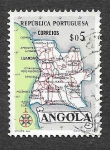 Sellos del Mundo : Africa : Angola : 386 - Mapa de Angola