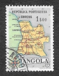 Stamps Angola -  389 - Mapa de Angola