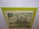 Stamps Poland -  Central Eléctrica Jaworzno - La Construcción de una Nueva Central Eléctrica en Jaworznie.