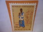 Sellos de Africa - Gab�n -  Flautista- Gaitero Angoleño - República Portuguesa.