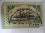 Stamps : Asia : Turkey :  Hamidiye - Buque de Guerra - Primera impresión del sello en Londres, 1914 - Postes Ottomanes.