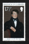 Stamps United Kingdom -  Autoretrato, Peter Le Lievre 1812-1878