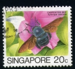 Stamps Singapore -  Abeja carpintera