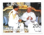 Sellos de Asia - Kirguist�n -  visita del Papa Juan Pablo II