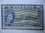 Stamps : America : Bahamas :  Moder Hotel - Hotel Fort Montague, Nassan- Serie: Queen Elizabeth II 1954.