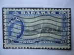 Sellos de America - Bahamas -  Moder Hotel - Hotel Fort Montague, Nassan- Serie: Queen Elizabeth II 1954.