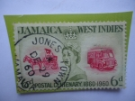 Stamps : America : Jamaica :  Centenario del Servicio Postal Jamaicano, 1860-1960 -Serie:Elizabeth II - Jamaica Antillas.