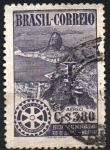 Stamps : America : Brazil :  BAHÍA  DE  RÍO  DE  JANEIRO  Y  EMBLEMA  ROTARIO.  Scott C 67.