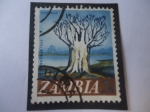 Sellos del Mundo : Africa : Zambia : Baobab tree . Serie: Nueva Moneda Decimal.