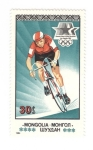 Stamps Mongolia -  Juegos olímpicos Los Angeles. Ciclismo