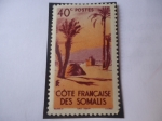 Stamps : Africa : Somalia :  Costa Somalí, francesa - Desierto de Danakil - Tienda de Campaña.