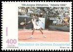 Stamps Equatorial Guinea -  100 juegos olímpicos - Atlanta 96 - partido de Tenis
