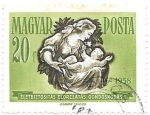 Stamps : Europe : Hungary :  la virgen y el niño