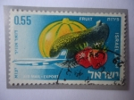 Stamps Israel -  Airmail-Export - Israel Exporta Frutas - Melón, Fresa.