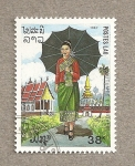 Stamps Laos -  Vestidos étnicos