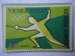 Stamps Venezuela -  Esgrima - XIX Juegos Olímpicos 1968 .
