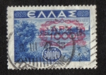 Stamps Greece -  Recargos por cadenas, recargo encadenado rojo 1.000 dracmas sobre 500.000 dracmas
