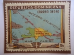 Stamps Dominican Republic -  450 Aniversario de la Ciudad de Santo Domingo - Mapa- rep. Dominicana