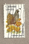 Stamps United States -  Flores y aves-California