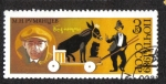 Stamps Russia -  70 aniversario del circo soviético. Payaso Karandash (M.N. Rumyantsev, 1901-1983) con burro
