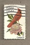 Stamps United States -  Flores y aves-Indiana