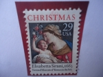 Stamps United States -  Navidad 1993 - Museo Nacional de la Mujer en las Artes - Oleo de:Elisabetta Sirani, 1663. 
