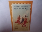 Stamps United States -  Frederic Remington (1861-1909)- Artist of the West, Centenario de su Nacimiento 1861-1961