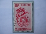 Stamps Venezuela -  E.E.U.U. de Venezuela - Escudo d Armas de VENEZUELA - Independencia-Federación,1810- Simón Bilívar.