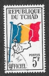 Sellos de Africa - Chad -  O3 - Bandera y Mapa de Chad