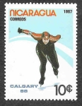 Stamps Nicaragua -  1580 - JJOO de Invierno de Calgary´88