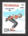Stamps : America : Nicaragua :  1583 - JJOO de Invierno de Calgary´88