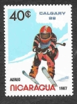 Stamps Nicaragua -  1586 - JJOO de Invierno de Calgary´88