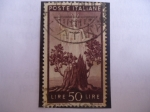 Sellos de Europa - Italia -  Florecimiento de un tronco de árbol .- Italia