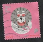 Stamps Singapore -  2234 - Merlion, icono nacional