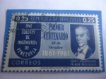 Sellos de America - Venezuela -  Colegio de Ingenieros de Venezuela -Primer Centenario (1861-1961)-Juan A.Aguerrevere, Primer Preside