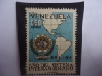 Stamps Venezuela -  Año del Sistema Interamericano-75° Aniv.de la Organización de los Estados Americanos,1890-1965.