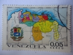 Stamps Venezuela -  Mapa de los Estados de Venezuela - Mapa de la República de Venezuela.