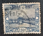 Stamps : Europe : Germany :  SAARGEBIET - "Old Bridge" at Saarbrücken.