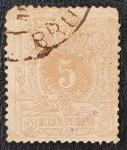 Stamps : Europe : Belgium :  Belgium 1869 - 5 centimes reclining lion