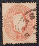 Stamps : Europe : Italy :  Lombardy-Venetia, 5 soldi, 1861