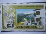 Sellos de America - Venezuela -  Ministerio de Hacienda - Paga tus Impuestos - Más Viviendas - Escudo de Armas - Monedas.